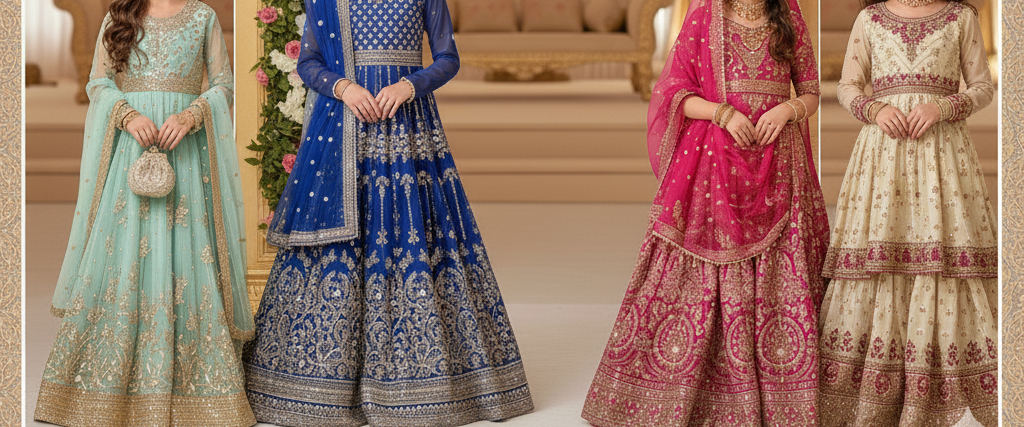 crush frock with plazo