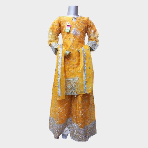 Sharara Suit with Silver Handmade Design