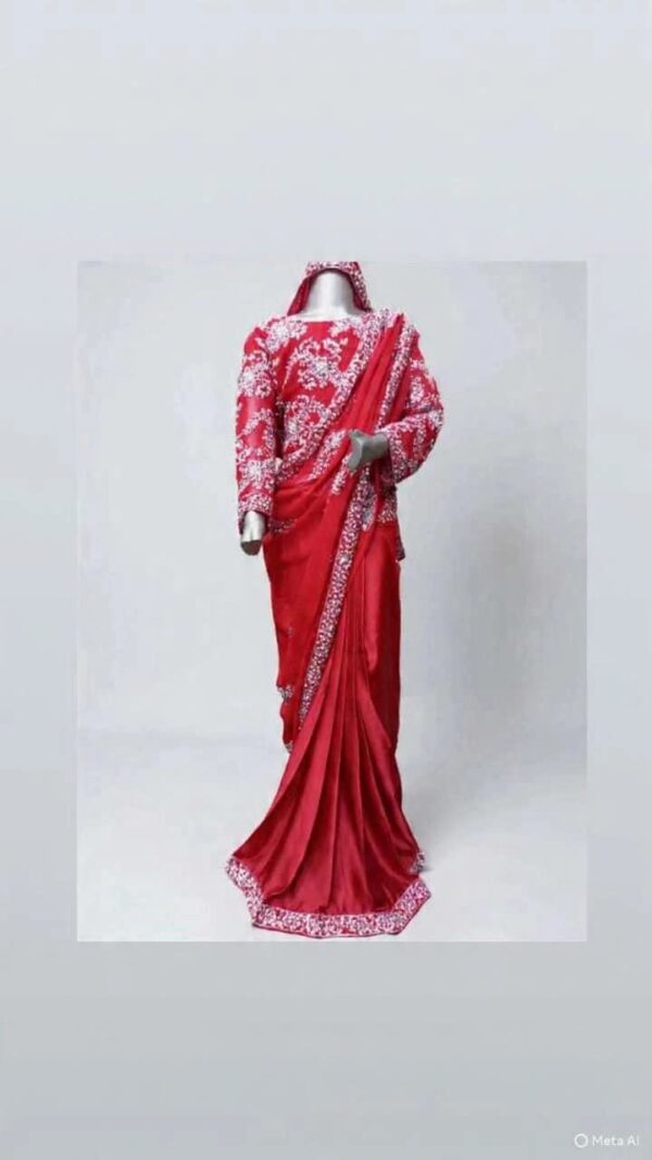 Saree with Silver Tilah
