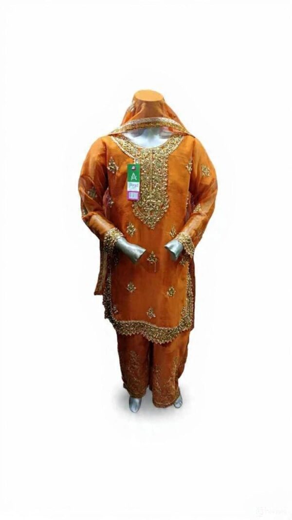 golden karhai  suit with plazo