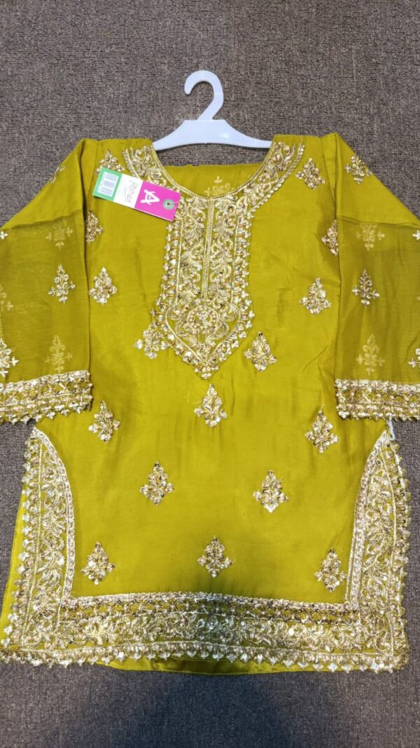 golden karhai  suit with plazo