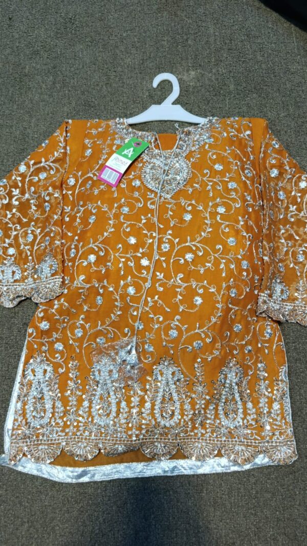 suit with silver tillah &crush sharara