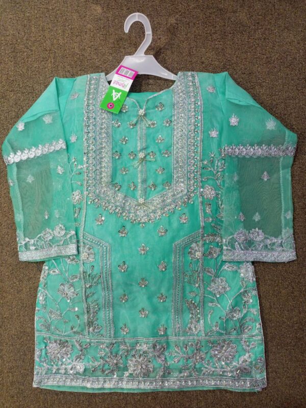 silver karhai suit with plazo