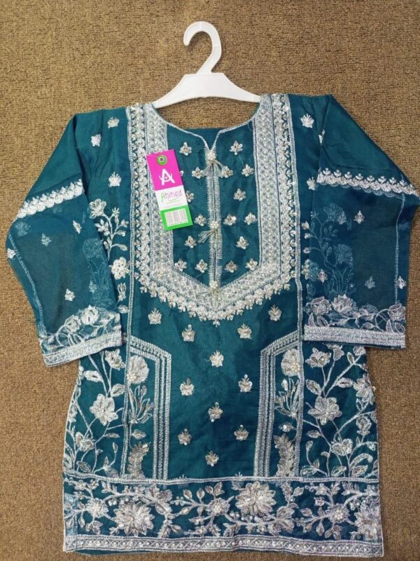 silver karhai suit with plazo