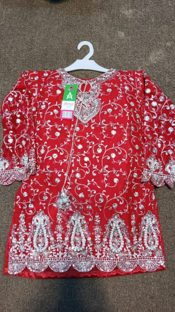 suit with silver tillah &crush sharara