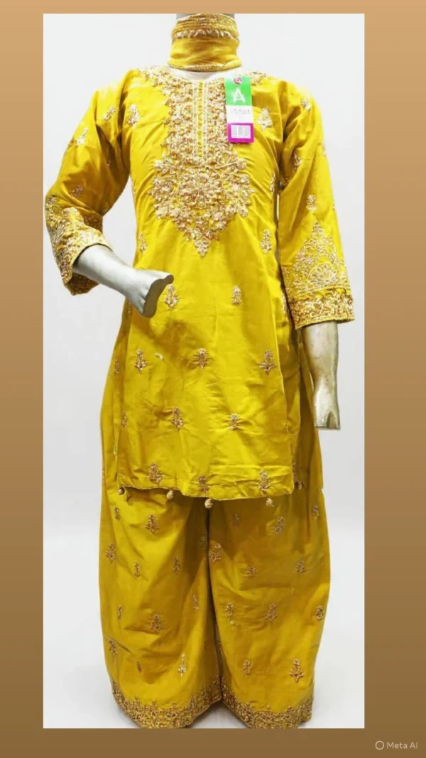 Embroidered kurta plazu