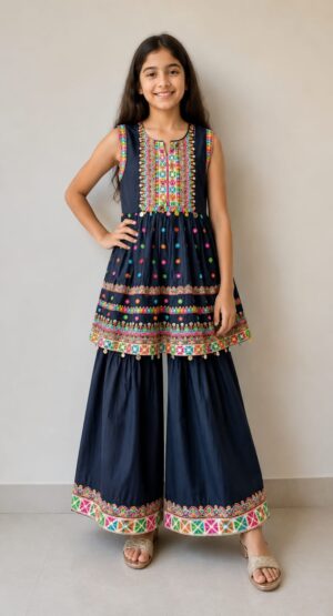 Multi dhagha frock shararah